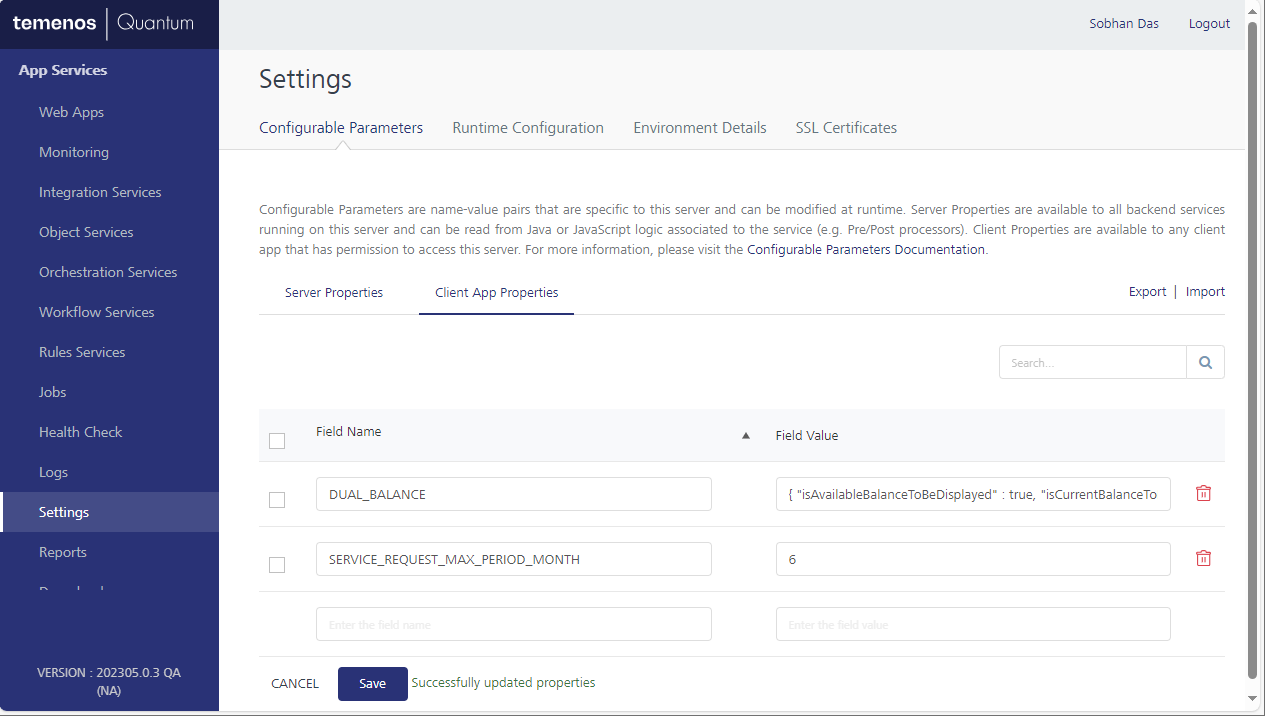 Client App Properties